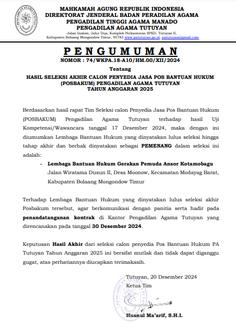 pengumuman