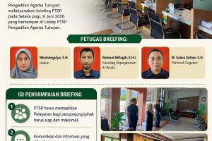 Briefing PTSP PA Tutuyan Tekankan Budaya 5S dan Peningkatan Disiplin Pelayanan
